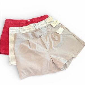 Universal Thread Women's Shorts Trio - Red, Striped, Tan